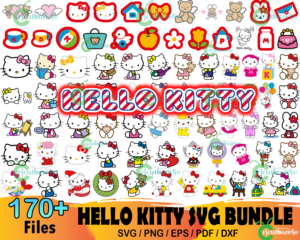 170+ Hello Kitty Svg Bundle, Hello Kitty Svg, Cartoon Svg, Cat Svg