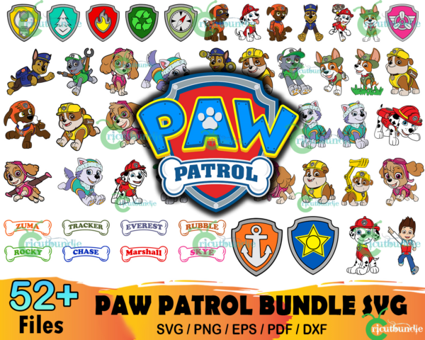 52+ Paw Patrol Bundle Svg, Paw Patrol Cut File, Paw Patrol Vector