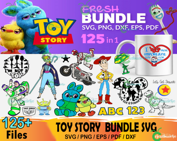 125 Toy Story Fresh Svg Bundle, Buzz Lightyear Svg, Woody Svg