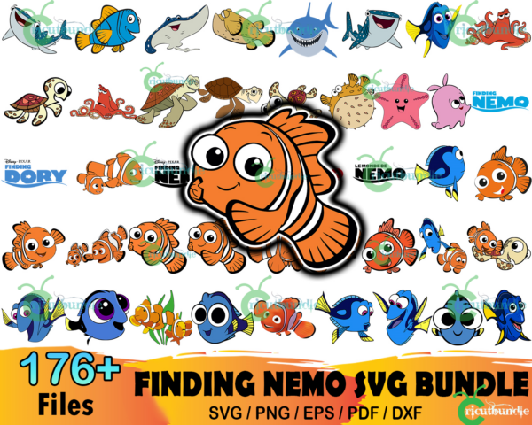 176+ Finding Nemo Bundle Svg, Disney Svg, Nemo Svg, Cartoon Svg