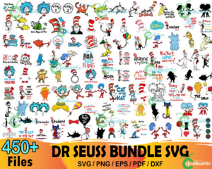 450+ Dr Seuss Bundle Svg, Cat In The Hat Svg, Thing 1 Svg