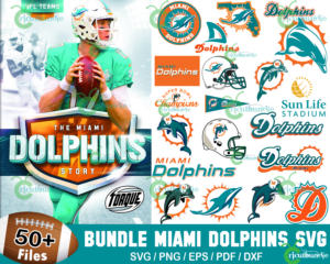 50+ Miami Dolphins Football Svg Bundle, Dolphins Logo Svg (zip 50 file)