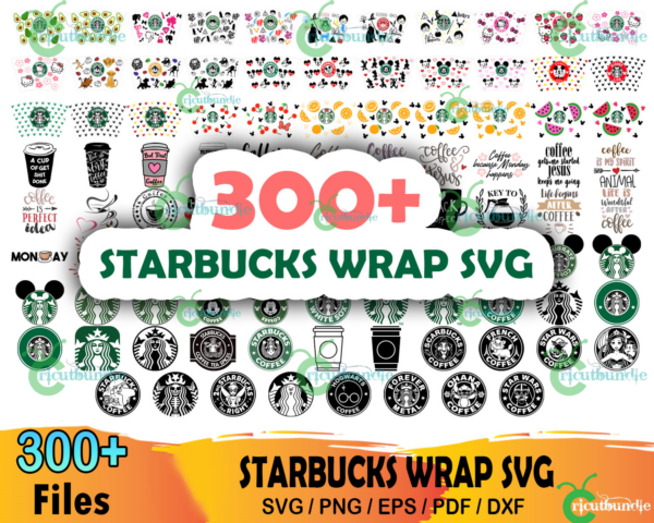 300+ Starbucks Wrap Bundle Svg, Starbucks Svg, Starbuck Logo Svg