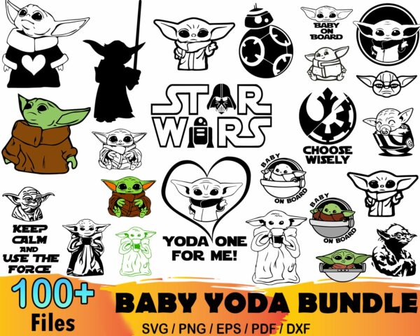 328+ Baby Yoda Bundle Svg, Star Wars Svg, Yoda Heart Svg