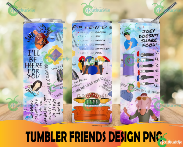 Friends 20oz Skinny Straight Tapered Tumbler Png, Friends Tumbler