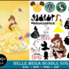100+ Belle princess svg, png, dxf, eps for cricut and print, disney cartoon svg, belle cartoon clipart svg