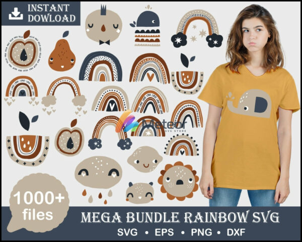 1000+ Rainbow Svg Bundle, Rainbow bundle svg, eps, png, dxf