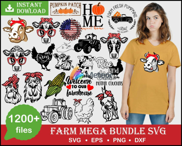 1200+ Farm svg bundle for print and cricut