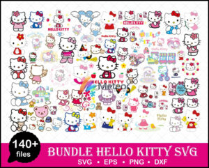 140+ Hello Kitty svg bundle, eps, png, dxf for cricut and print