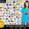 150+ Pokemon designs svg, dxf, eps, png for cricut and print, cartoon bundle