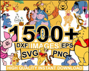 1500+ Winnie The Pooh Svg Mega bundle, dxf, png, eps cartoon for cricut and print