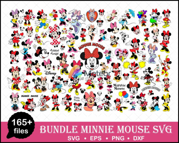 165+ disney minnie mouse svg, png, eps, dxf for cricut and print, minnie cutting file, minnie clipart svg