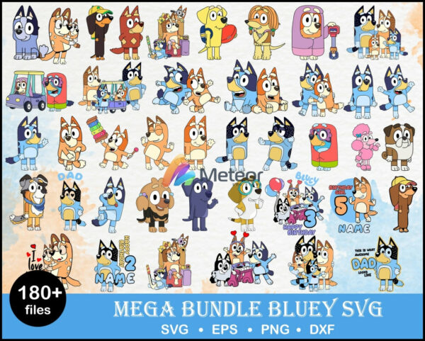 180+ Bluey svg, Bluey vector, bluey alphabeth, bluey cutfile, bluey clipart, bluey bundle
