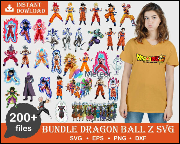 200+ Dragon Ball Z svg, png, eps, dxf cutting file for print and cricut