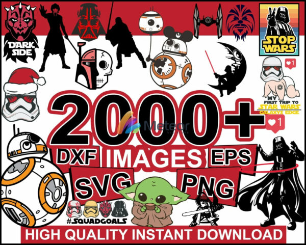 2000+ Star Wars SVG Mega Bundle, dxf, png, eps bundle for cricut and silhouette