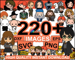 220+ Harry Potter cute bundle svg, png, dxf, eps, cute wizard svg bundle for cricut and print