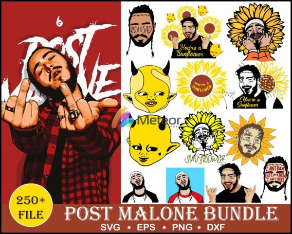 250+ Post Malone svg, png, eps, dxf cutting file for print and cricut