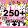 250+ Sailor moon svg, png, eps, dxf bundle cutting file for print and cricut, cartoon svg bundle