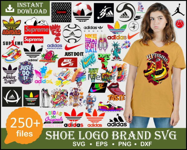 250+ Shoes Brand logo svg, png designs cutting file for print anf cricut