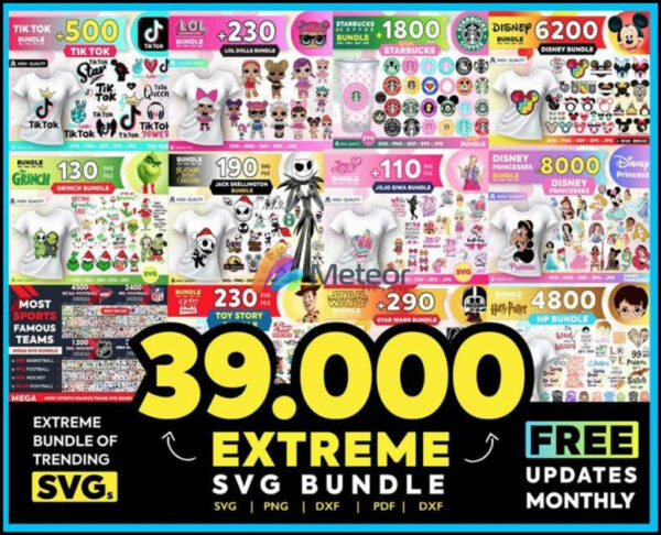 39.000 Unique designs almost everything included The Ultimate Giga Bundle svg, Mega bundle svg