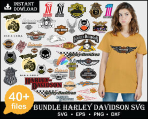 40+ bundle Harley Davidson svg, png, eps, dxf cutting file for print an d cricut