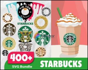 400+ Starbucks wrap svg, png, eps, dxf bundle for cricut and print