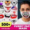500+ Funny Mask bundle svg, png, eps, dxf for print and cricut