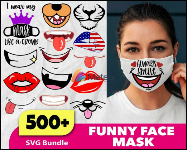 500+ Funny Mask bundle svg, png, eps, dxf for print and cricut