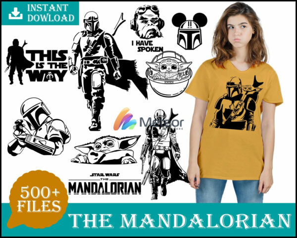500+ Mandalorian svg, png, eps, dxf bundle for cricut and print