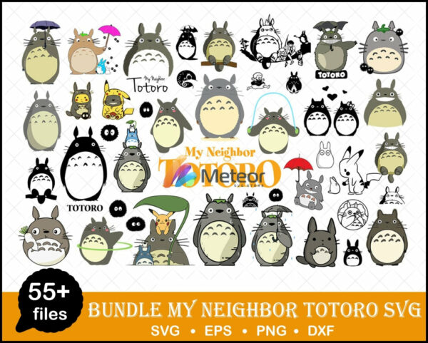 55+ My neighbor Totoro svg bundle design, png, eps, dxf bundle for cricut and print