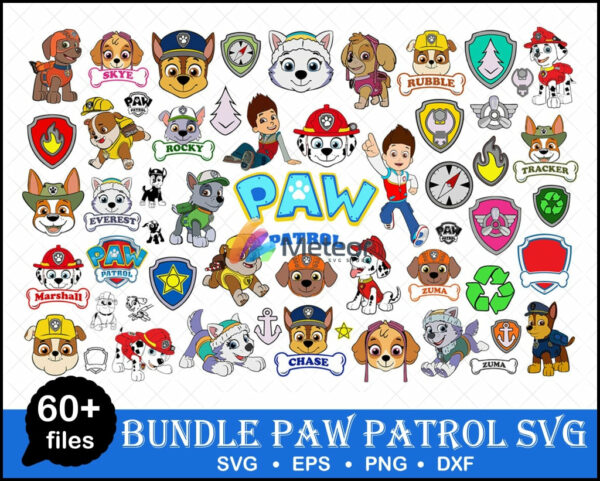 60+ Paw Patrol SVG , Paw Patrol Bundle Svg , Paw Patrol Font Svg