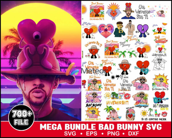 700+ Files Bad Bunny Bundle- Digital Download- SVG prints