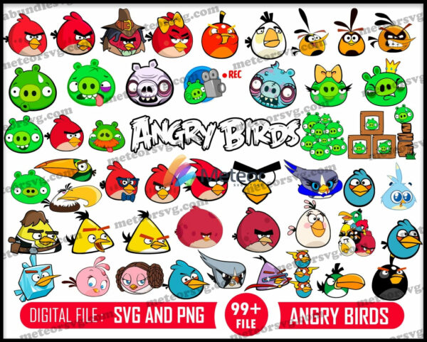 Angry Birds svg bundle - Digital download