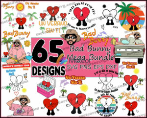 Bundle Bad Bunny 65+ Files Bundle - Bad Bunny Files Digital Prints Bundle - Bad Bunny SVG, EPS, PNG, dxf Bundle - Bad Bunny Clipart, Charaters