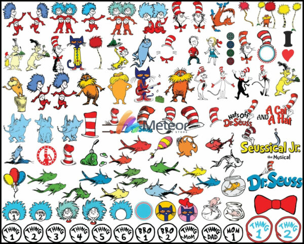BUY 1 GET 1 Dr Seuss Svg Bundle, Cat In The Hat SVG, Dr Seuss Hat SVG,Green Eggs And Ham Svg, Dr Seuss for Teachers Svg, Lorax Svg,Thing 1 and 2