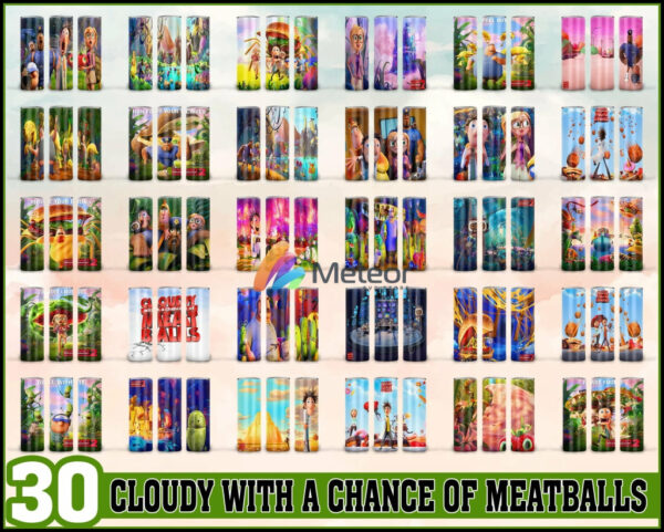 Cloudy with a Chance of Meatballs Tumbler - Cloudy with a Chance of Meatballs PNG - Tumbler design - Digital download