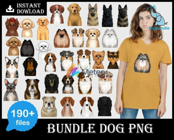 Dog PNG Bundle - Dog artworks bundle - Dog lover shirt PNG - Cat instant download - Digital Download