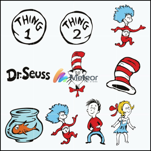 Dr seuss bundle svg, dr seuss svg, dr seuss quotes svg,thing 1 thing 2, the place you'll go, green eggs and ham, png, dxf, eps digital file DRBL05012112