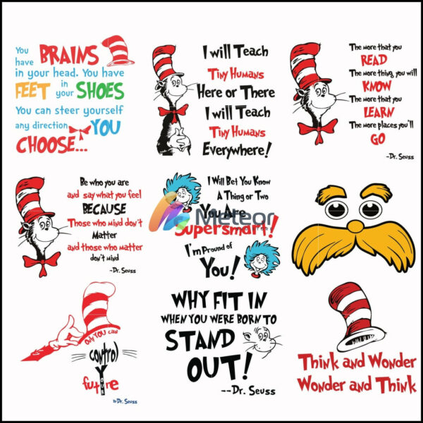 Dr seuss bundle svg, dr seuss quotes svg, why fit in when you were born to stand out?, png, dxf, eps digital file Dr bundle 3