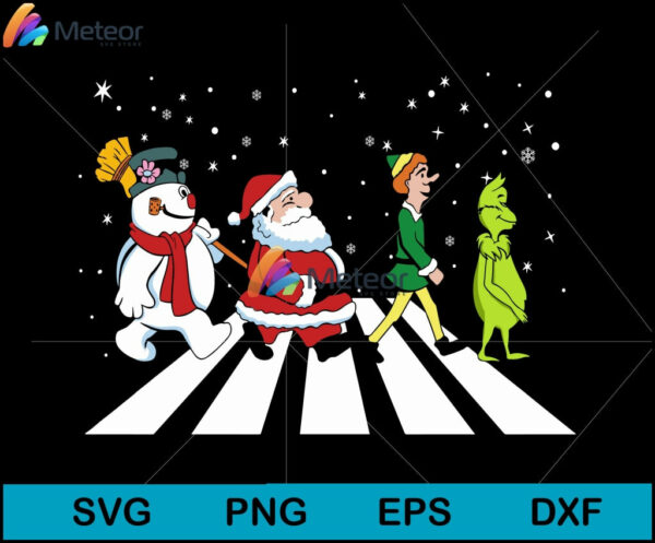 Grinch Elf Santa And Snowman Road Mery Christmas svg, Christmas svg, png, dxf, eps digital file CRM1011201L