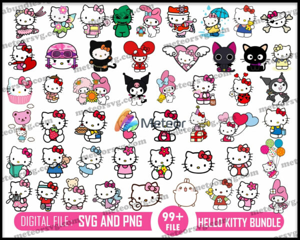 Hello Kitty Bundle svg, Hello kitty svg, eps, png, dxf