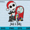 Jack skellington and sally christmas svg, Christmas svg, png, dxf, eps digital file CRM1412209L