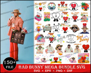 New Bad Bunny 150 + Files Bundle - Bad Bunny Files Digital Prints Bundle - Bad Bunny SVG, EPS, PNG, dxf Bundle - Bad Bunny Clipart, Charaters