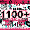 New-updated 1100+ Tik tok svg bundle for cricut and silhouette dxf, png, eps
