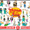 Phineas Bundle, Phineas svg, Ferb, Perry, Candace, Layered, Silhouette, Cricut