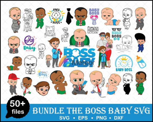 The Baby Boss Bundle SVG , Baby Boss Svg, Baby Boss Afro Svg , Boss Baby Silhouette
