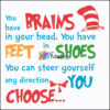 You have brains in your head svg, you have feet in your shoes svg, you can steer yourself any direction you choose svg, dr seuss svg, dr svg, png, dxf, eps digital file DR05012155