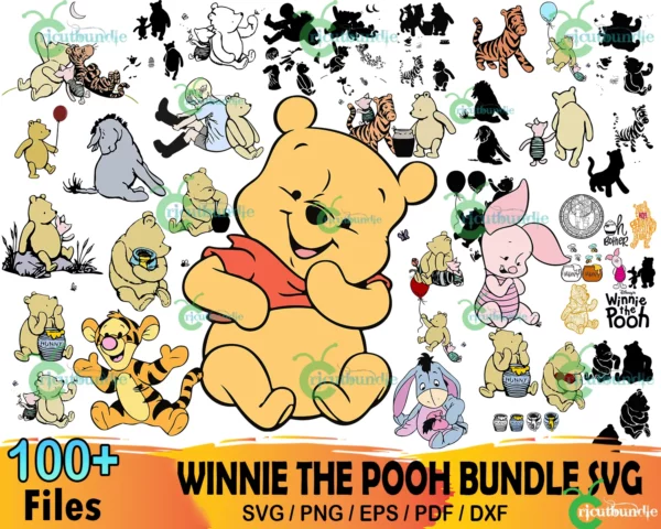 100+ Winnie The Pooh Bundle Svg, Disney Svg, Pooh Characters