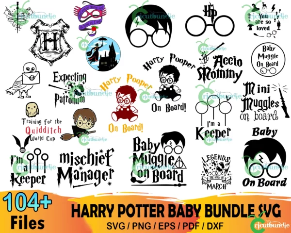 104+ Harry Potter Baby Svg Bundle, Baby Svg, Toddler Svg