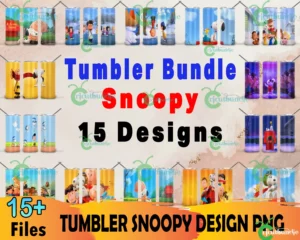 15 Snoopy Tumbler PNG Bundle, Snoopy Png, Tumbler Sublimation